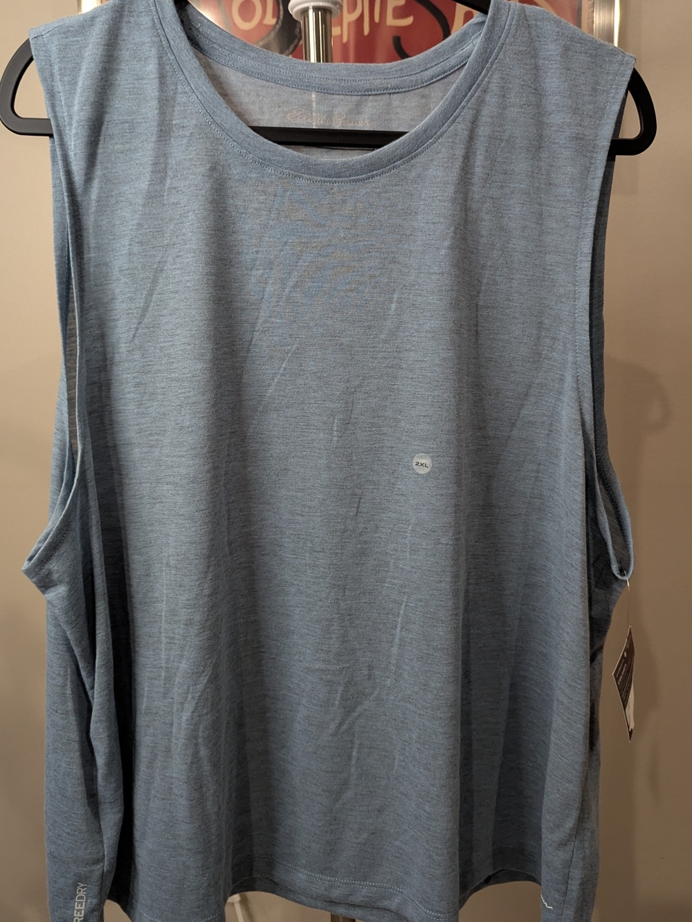 $15 Eddie Bauer Women's 2XL HYOH FreeDry Sleeveless Tank Top Blue Heather NWT